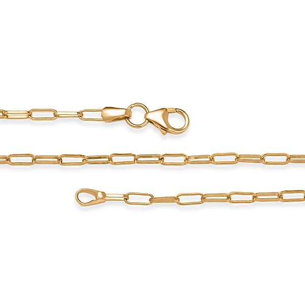 Luxoro Paperclip Chain Necklace In 10K Yellow Gold 20 Inches 3.89 Grams