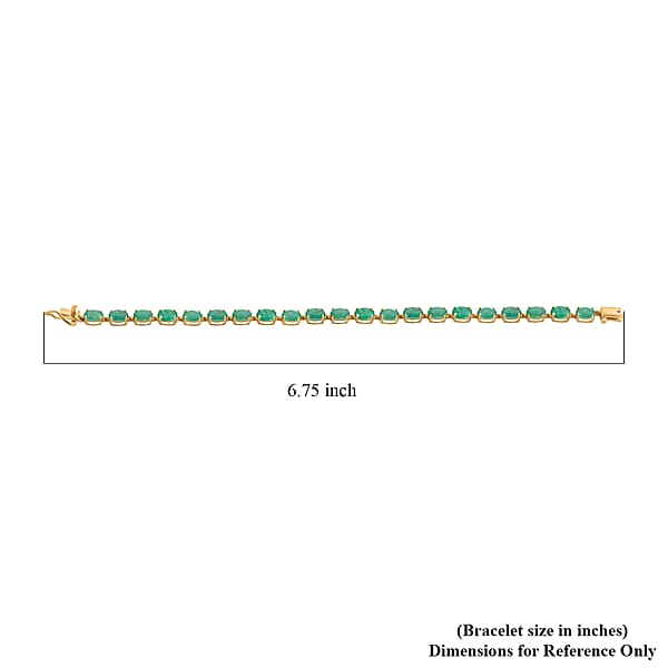 Luxoro Premium Kagem Zambian Emerald 8.40 Ctw Bracelet In 10K Yellow Gold (6.50 In)