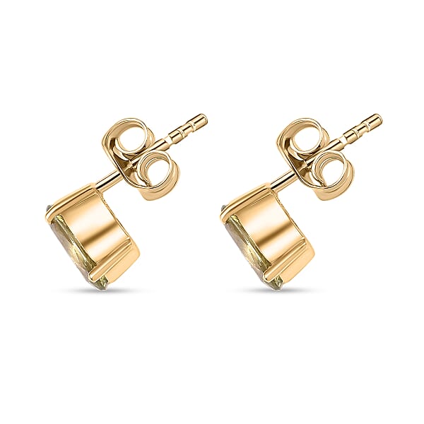 Luxoro Premium Madagascar Yellow Apatite 1.70 Ctw Stud Earrings In 10K Yellow Gold