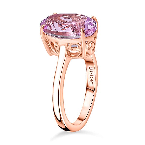 Luxoro Premium Martha Rocha Kunzite 7.45 Ctw Solitaire Ring In 10K Rose Gold