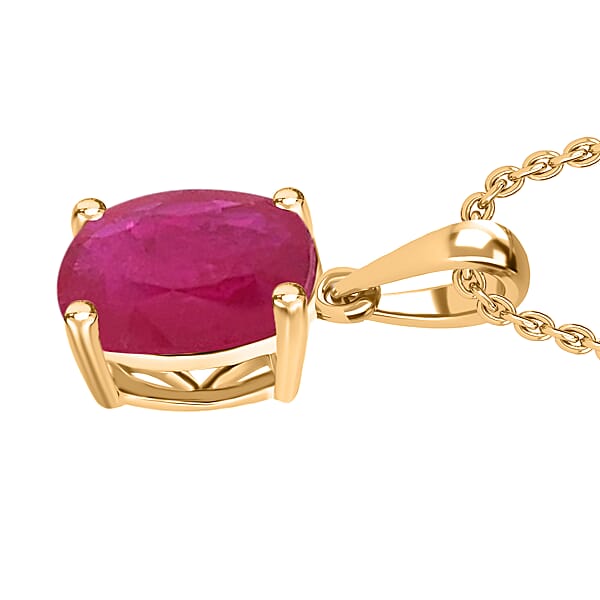 Luxoro Premium Mozambique Ruby 2.40 Ctw Solitaire Pendant Without Chain In 14K Yellow Gold
