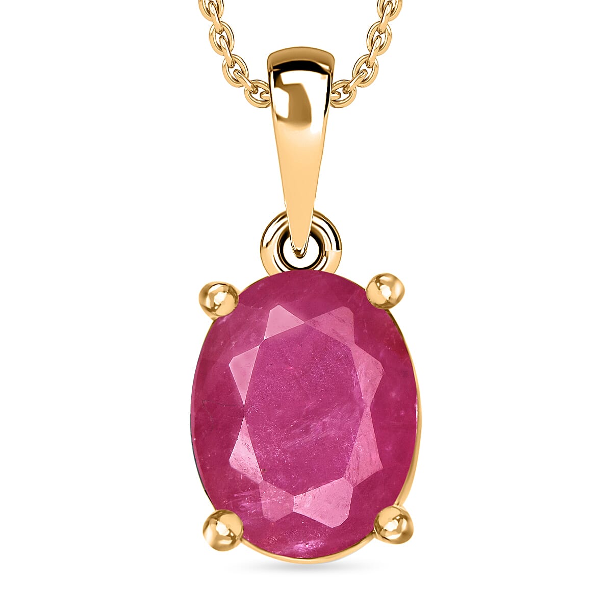 Luxoro Premium Mozambique Ruby 2.40 ctw Solitaire Pendant without Chain in 14K Yellow Gold
