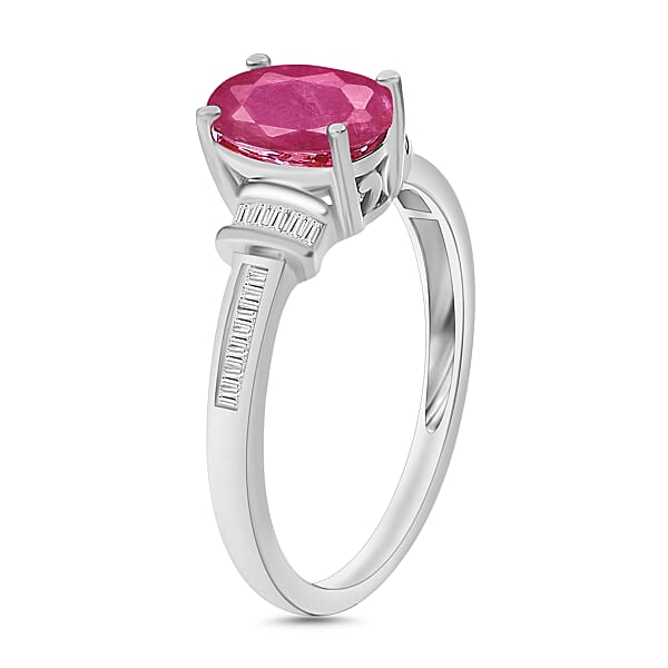 Luxoro Premium Mozambique Ruby And G-H I1 Diamond 1.75 Ctw Ring In 14K White Gold (Del. In 10-12 Days)