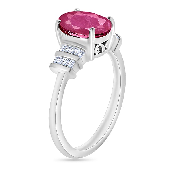 Luxoro Premium Mozambique Ruby And G-H I1 Diamond 2.70 Ctw Ring In 14K White Gold (Del. In 10-12 Days)