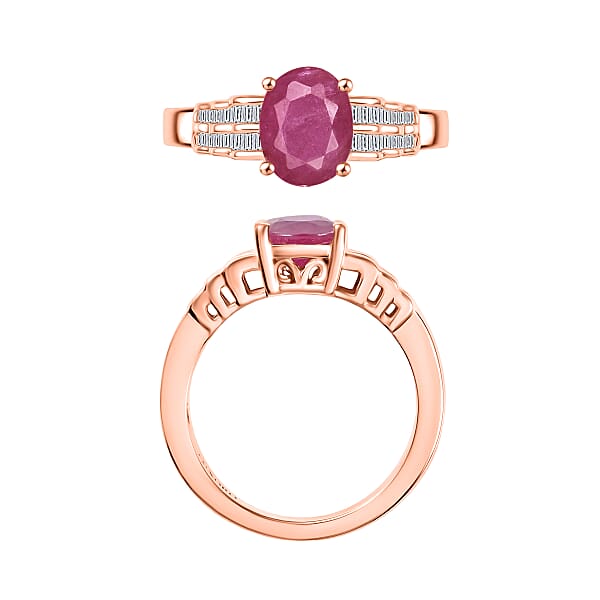 Luxoro Premium Mozambique Ruby And G-H I2 Diamond 2.78 Ctw Ring In 10K Rose Gold (Del. In 10-12 Days)