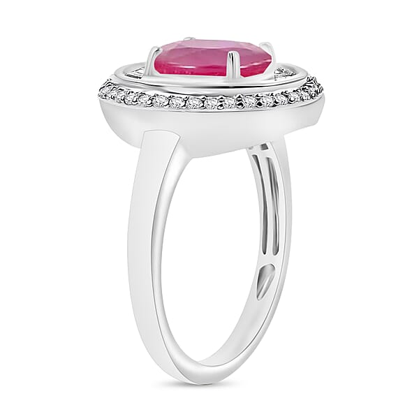 Luxoro Premium Mozambique Ruby And G-H I2 Diamond 3.15 Ctw Ring In 14K White Gold (Del. In 10-12 Days)