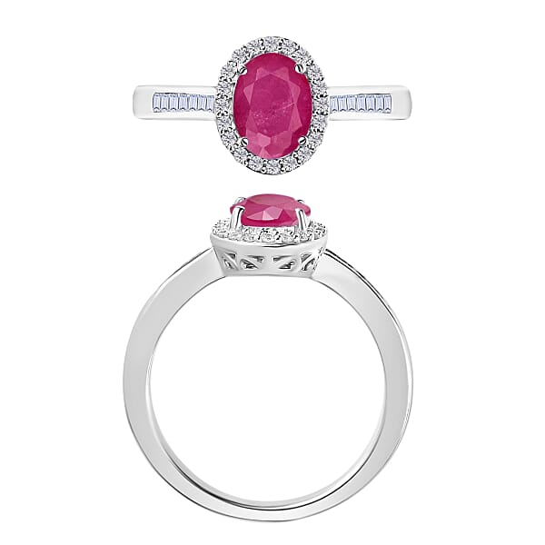Luxoro Premium Mozambique Ruby And G-H I2 Diamond 1.90 Ctw Ring In 14K White Gold (Del. In 10-12 Days)