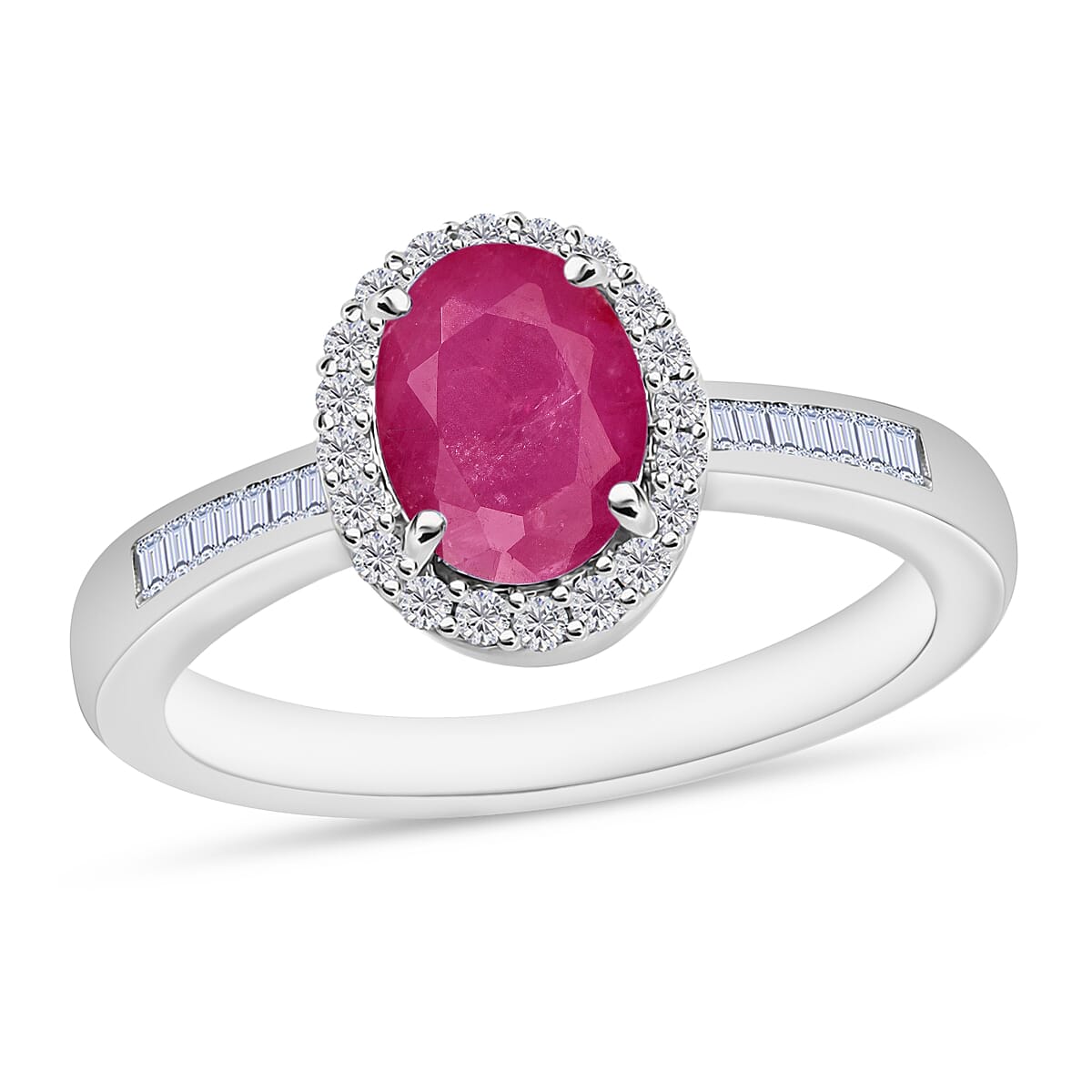 Luxoro Premium Mozambique Ruby and G-H I2 Diamond 1.90 ctw Ring in 14K White Gold (Del. in 10-12 Days)