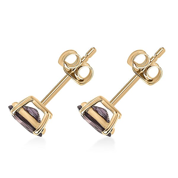 Luxoro Premium Royal Lavender Spinel 1.15 Ctw Solitaire Elegance Earrings In 10K Yellow Gold