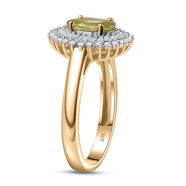 Luxoro Premium Sava Sphene And I2 Diamond 1.70 Ctw Ring In 10K Yellow Gold