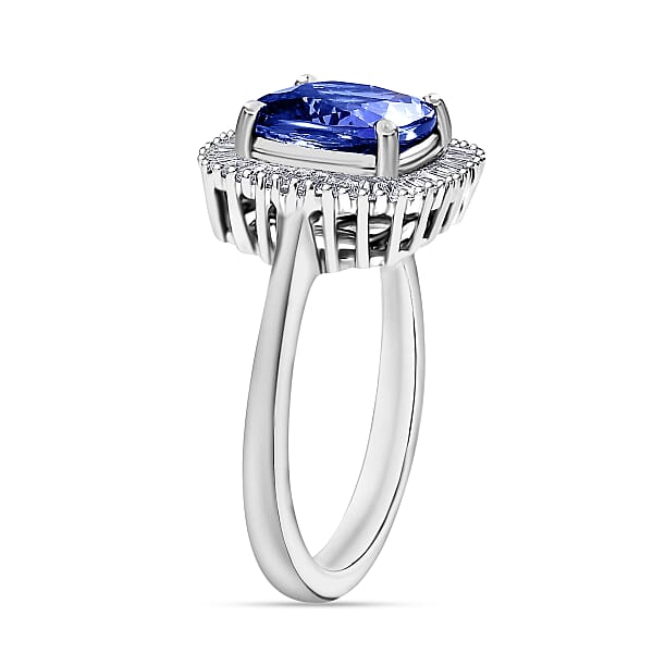 Luxoro Premium Tanzanite And Diamond G-H I2 Ring In 14K White Gold 2.85 Ctw