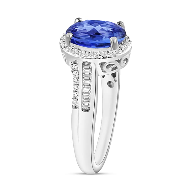 Luxoro Premium Tanzanite And G-H I1 Diamond 2.28 Ctw Ring In 14K White Gold (Del. In 10-12 Days)