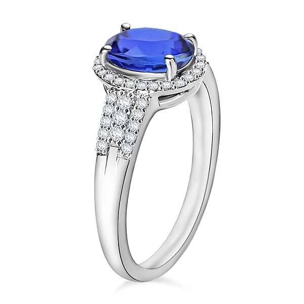 Luxoro Premium Tanzanite And G-H I1 Diamond 2.36 Ctw Ring In 14K White Gold 2 (Del. In 10-12 Days)