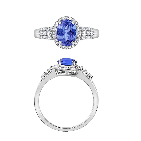 Luxoro Premium Tanzanite And G-H I1 Diamond 2.36 Ctw Ring In 14K White Gold 2 (Del. In 10-12 Days)