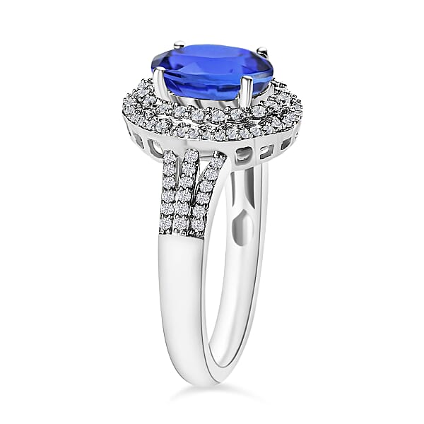 Luxoro Premium Tanzanite And G-H I1 Diamond 2.60 Ctw Ring In 14K White Gold (Del. In 10-12 Days)