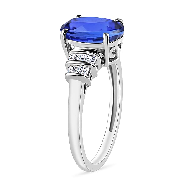 Luxoro Premium Tanzanite And G-H I1 Diamond 3.15 Ctw Ring In 14K White Gold (Del. In 10-12 Days)