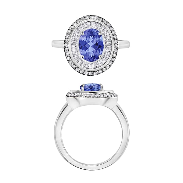 Luxoro Premium Tanzanite And G-H I2 Diamond 2.49 Ctw Ring In 10K White Gold 2 (Del. In 10-12 Days)