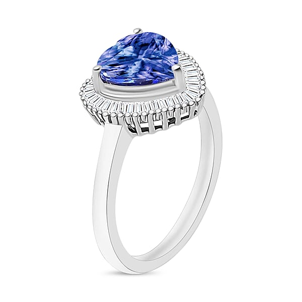 Luxoro Premium Tanzanite And White Diamond 2.40 Ctw G-H I2 Ring In 14K White Gold (Del. In 10-12 Days)