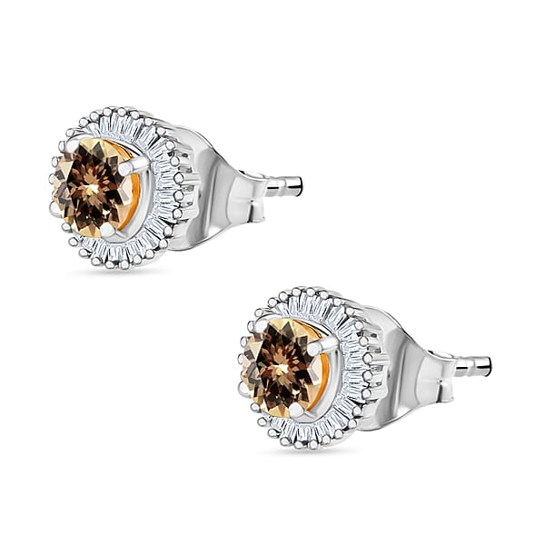 Luxoro Premium Turkizite And G-H I2 Diamond 1.44 Ctw Earrings In 14K White Gold (Del. In 10-12 Days)