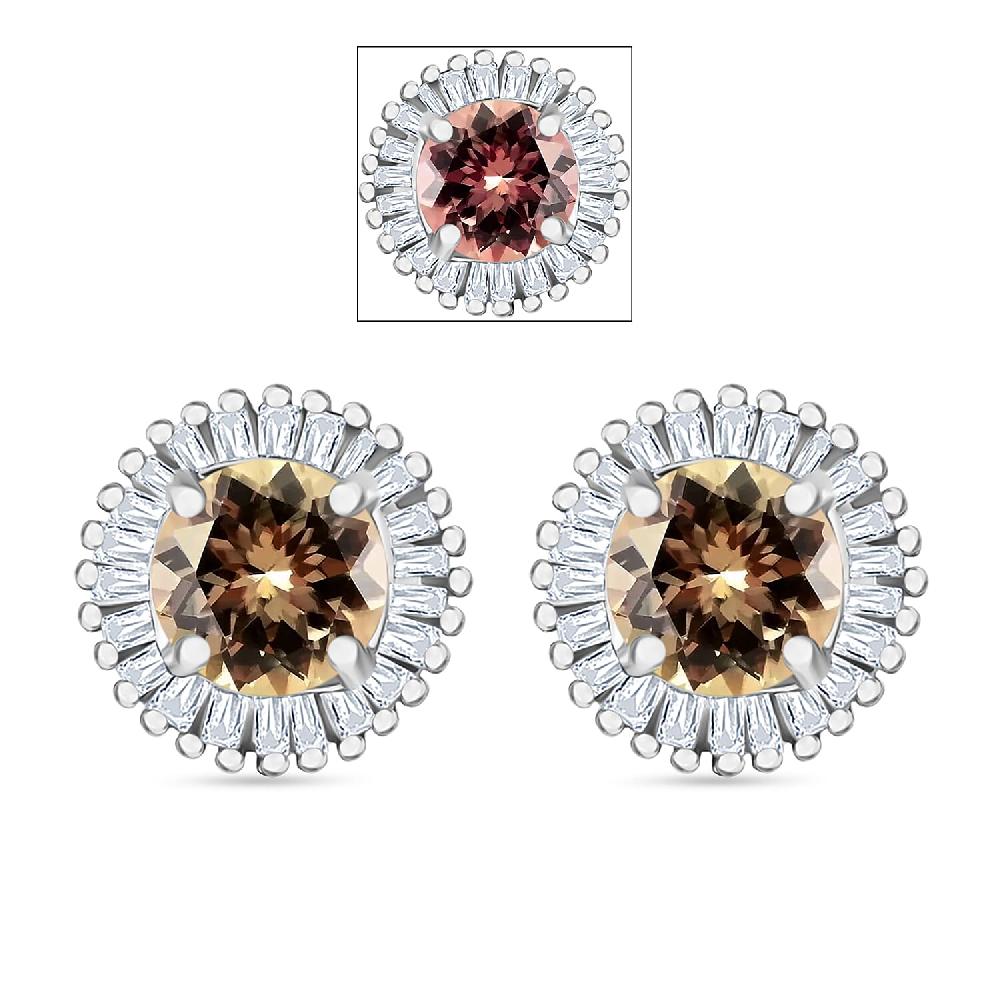 Luxoro Premium Turkizite and G-H I2 Diamond 1.44 ctw Earrings in 14K White Gold (Del. in 10-12 Days)