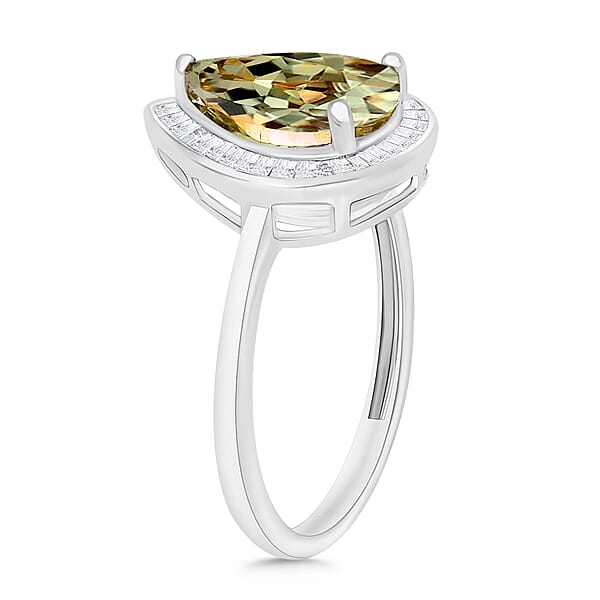 Luxoro Premium Turkizite And G-H I2 Diamond 2.20 Ctw Ring In 14K White Gold (Del. In 10-12 Days)