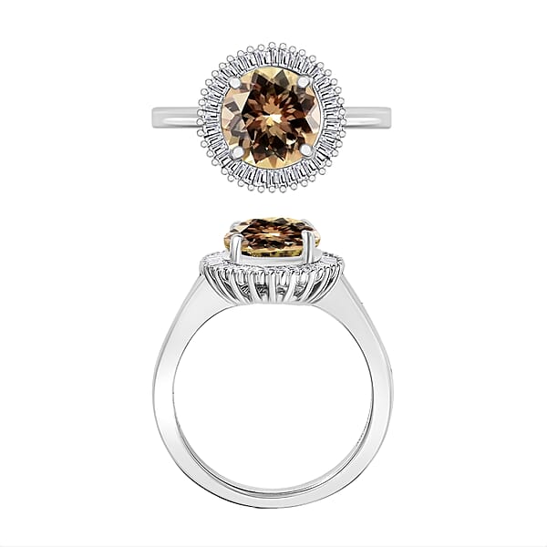 Luxoro Premium Turkizite And G-H I2 Diamond 2.50 Ctw Ring In 14 White Gold (Del. In 10-12 Days)