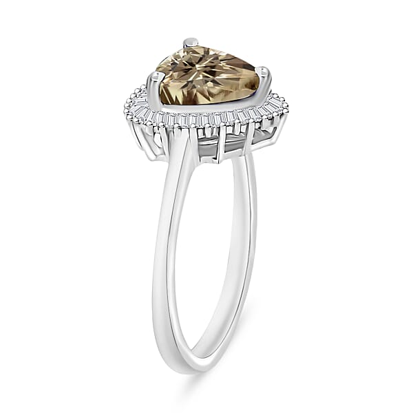Luxoro Premium Turkizite And G-H I2 Diamond 2.50 Ctw Ring In 14K White Gold (Del. In 10-12 Days)