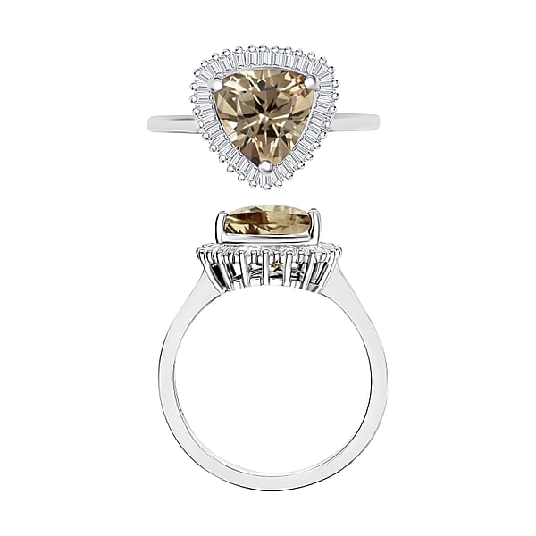 Luxoro Premium Turkizite And G-H I2 Diamond 2.50 Ctw Ring In 14K White Gold (Del. In 10-12 Days)
