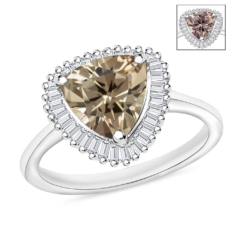 Luxoro Premium Turkizite and G-H I2 Diamond 2.50 ctw Ring in 14K White Gold (Del. in 10-12 Days)