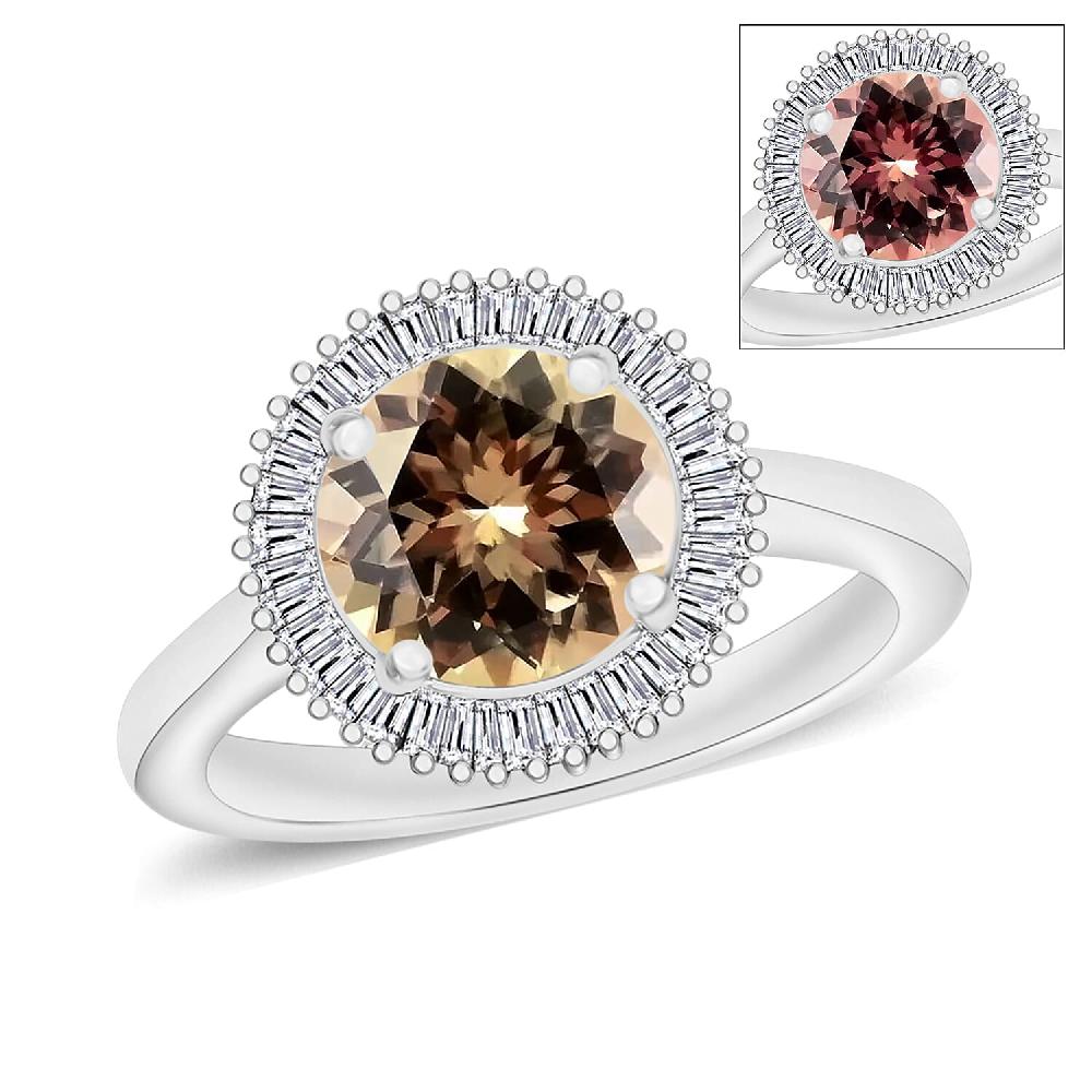 Luxoro Premium Turkizite and G-H I2 Diamond 2.50 ctw Ring in 14 White Gold (Del. in 10-12 Days)