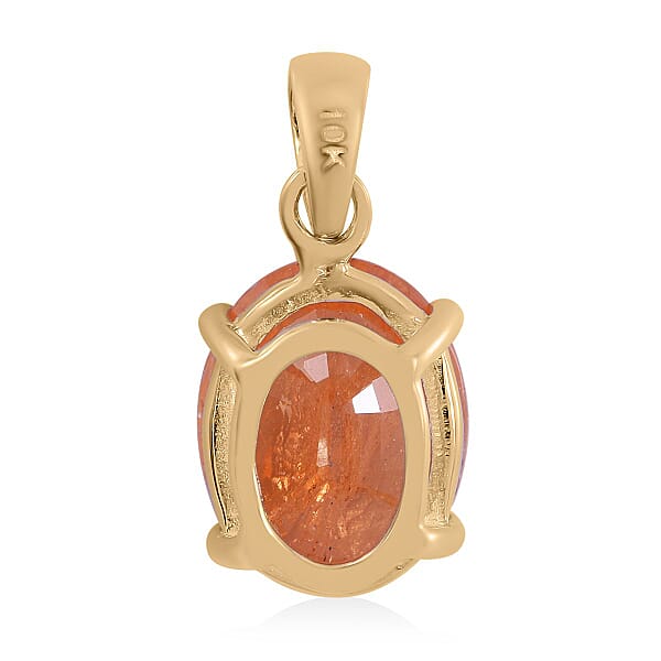 Luxoro Premium Viceroy Spessartine Garnet 2.90 Ctw Solitaire Pendant Without Chain In 10K Yellow Gold