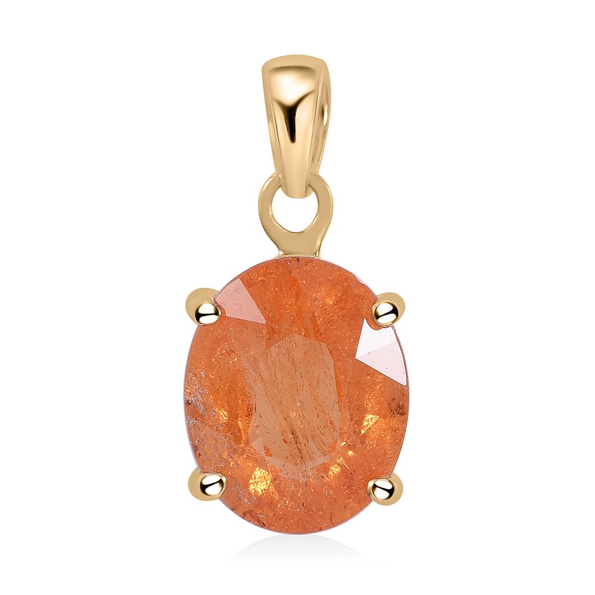 Luxoro Premium Viceroy Spessartine Garnet 2.90 ctw Solitaire Pendant without Chain in 10K Yellow Gold