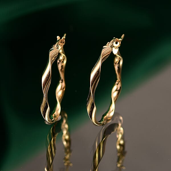 Luxoro Twisted Ribbon Earrings In 10K Yellow Gold 1.35 Grams
