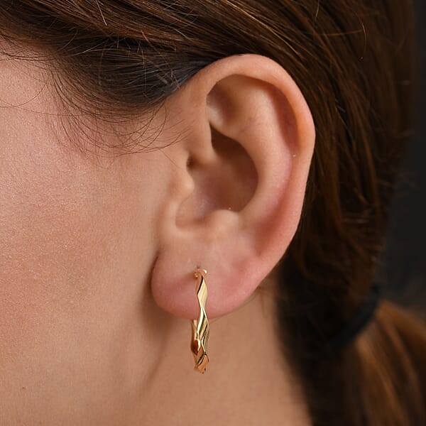Luxoro Twisted Ribbon Earrings In 10K Yellow Gold 1.35 Grams