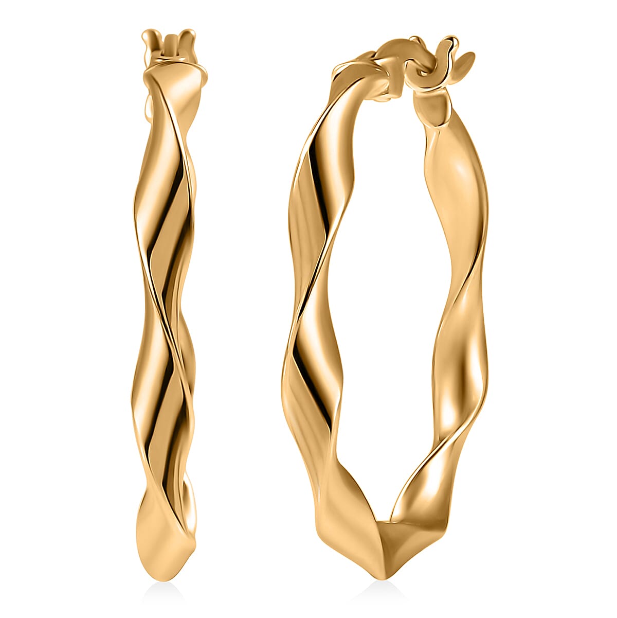 Luxoro Twisted Ribbon Earrings in 10K Yellow Gold 1.35 Grams
