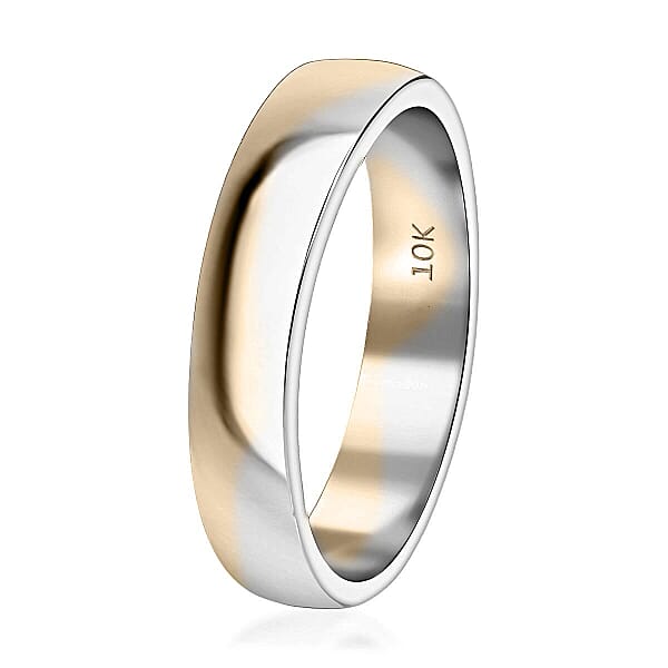 Luxoro Wave Pattern Band Ring In 10K Yellow And White Gold