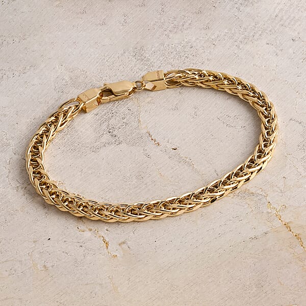 Luxoro Wheat Chain Bracelet In 10K Yellow Gold (7.25 In) 5.45 Grams