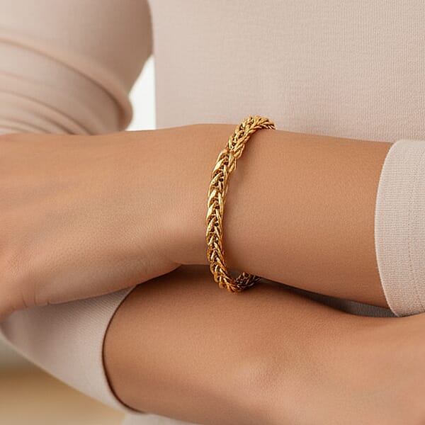 Luxoro Wheat Chain Bracelet In 10K Yellow Gold (7.25 In) 5.45 Grams