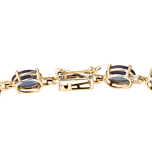 Luxuriant AAA Lab Grown Alexandrite 10.25 Ctw Golden Eclipse Bracelet In 10K Yellow Gold (6.50 In)