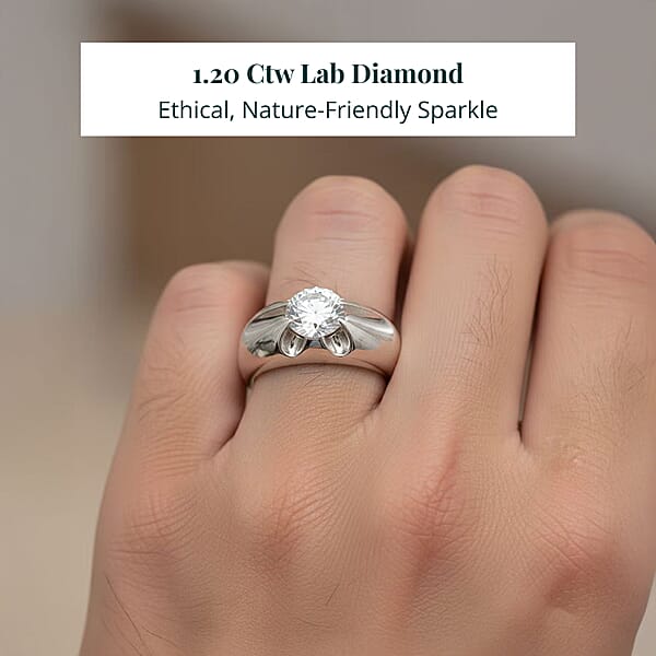 Luxuriant G SI Lab Grown Diamond Men's Ring In Sterling Silver 1.20 Ctw