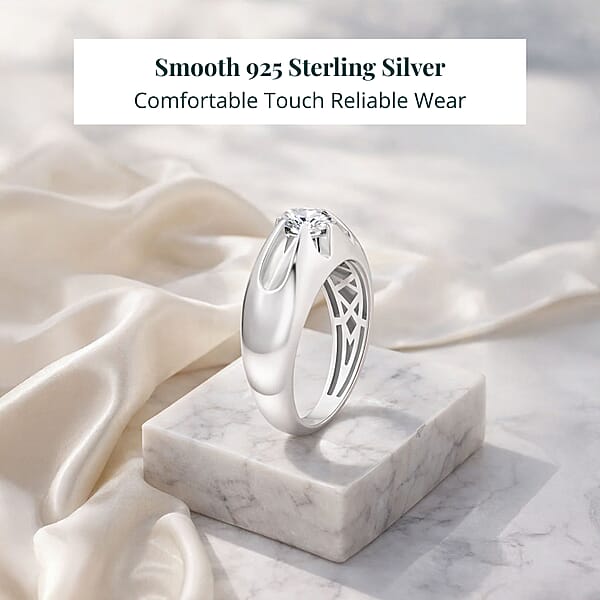 Luxuriant G SI Lab Grown Diamond Men's Ring In Sterling Silver 1.20 Ctw