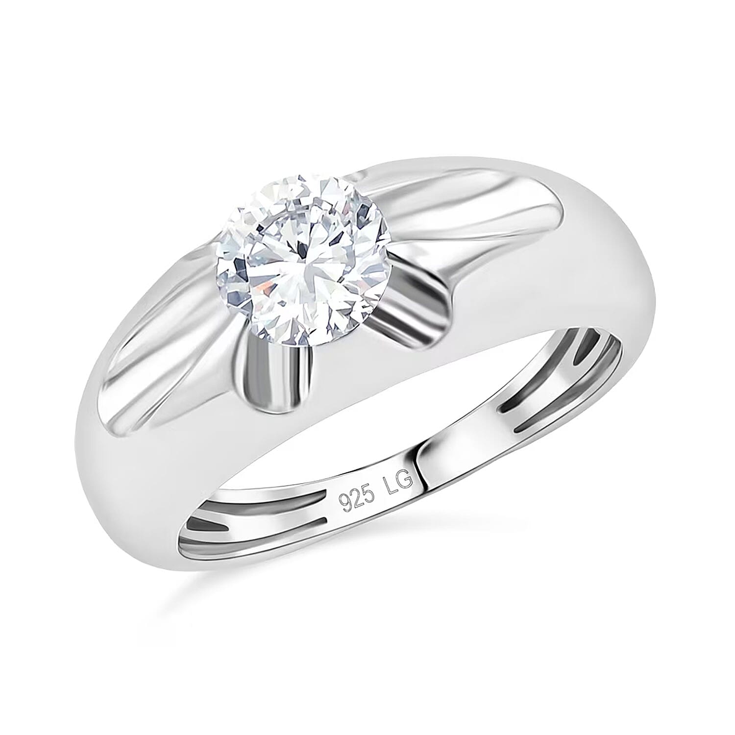 Luxuriant G SI Lab Grown Diamond Men's Ring in Sterling Silver 1.20 ctw