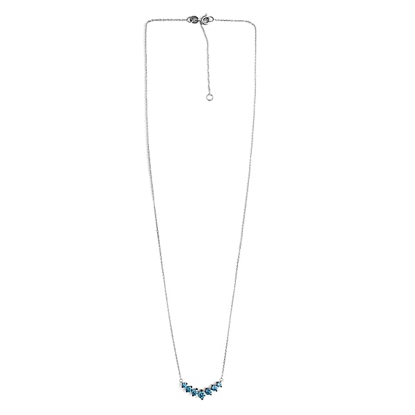 Luxuriant Lab Grown Blue Diamond (IR) VS 1.00 Ctw Necklace In 18K Vermeil Rose Gold Over Sterling Silver 20 Inches (Del. In 10-12 Days)