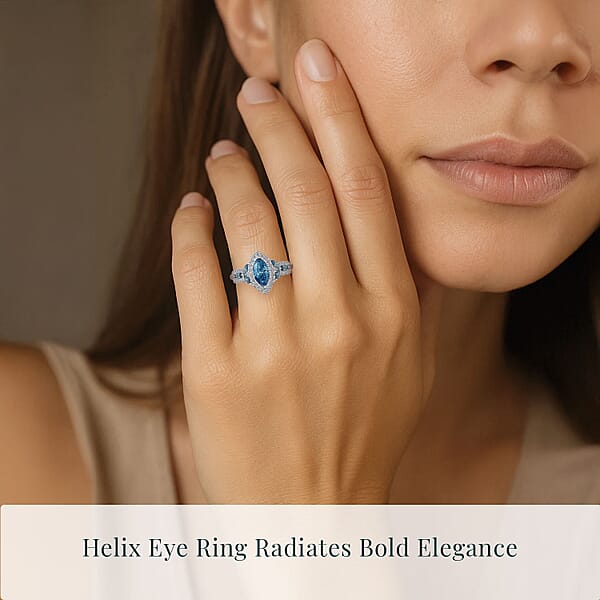 Luxuriant Lab Grown Blue Diamond (IR) VS And Lab Grown Diamond 2.00 Ctw Ring In 950 Platinum 6.40 Grams