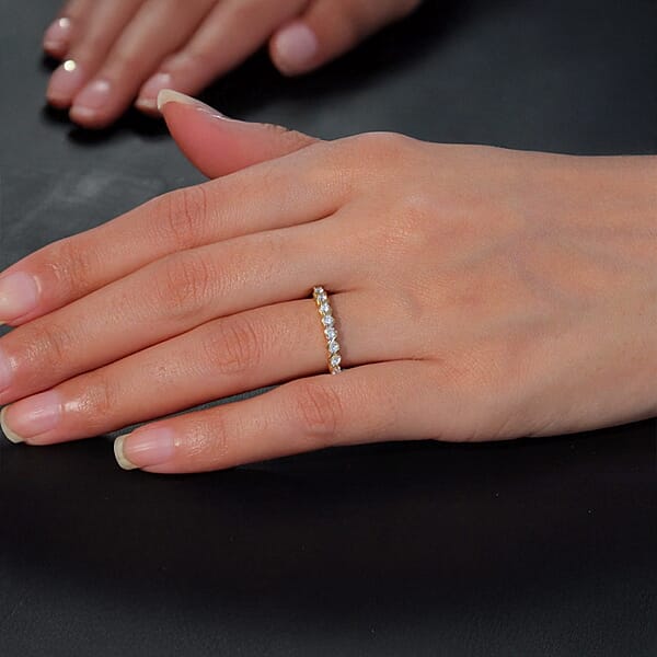 Luxuriant Lab Grown Diamond 0.30 Ctw Band Ring In 18K Vermeil YG Over Sterling Silver