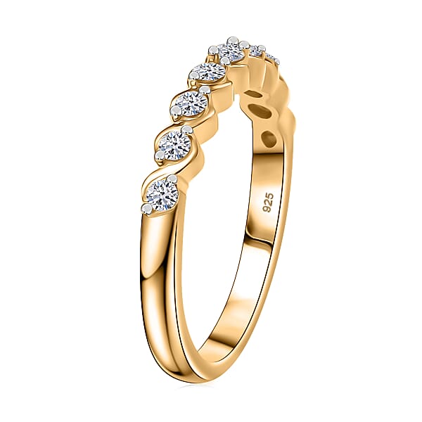 Luxuriant Lab Grown Diamond 0.30 Ctw Band Ring In 18K Vermeil YG Over Sterling Silver