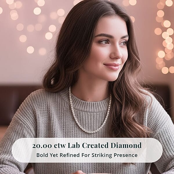 Luxuriant Lab Grown Diamond 20.00 Ctw Necklace In 14K Yellow Gold 18.5 Inches 28.07 Grams