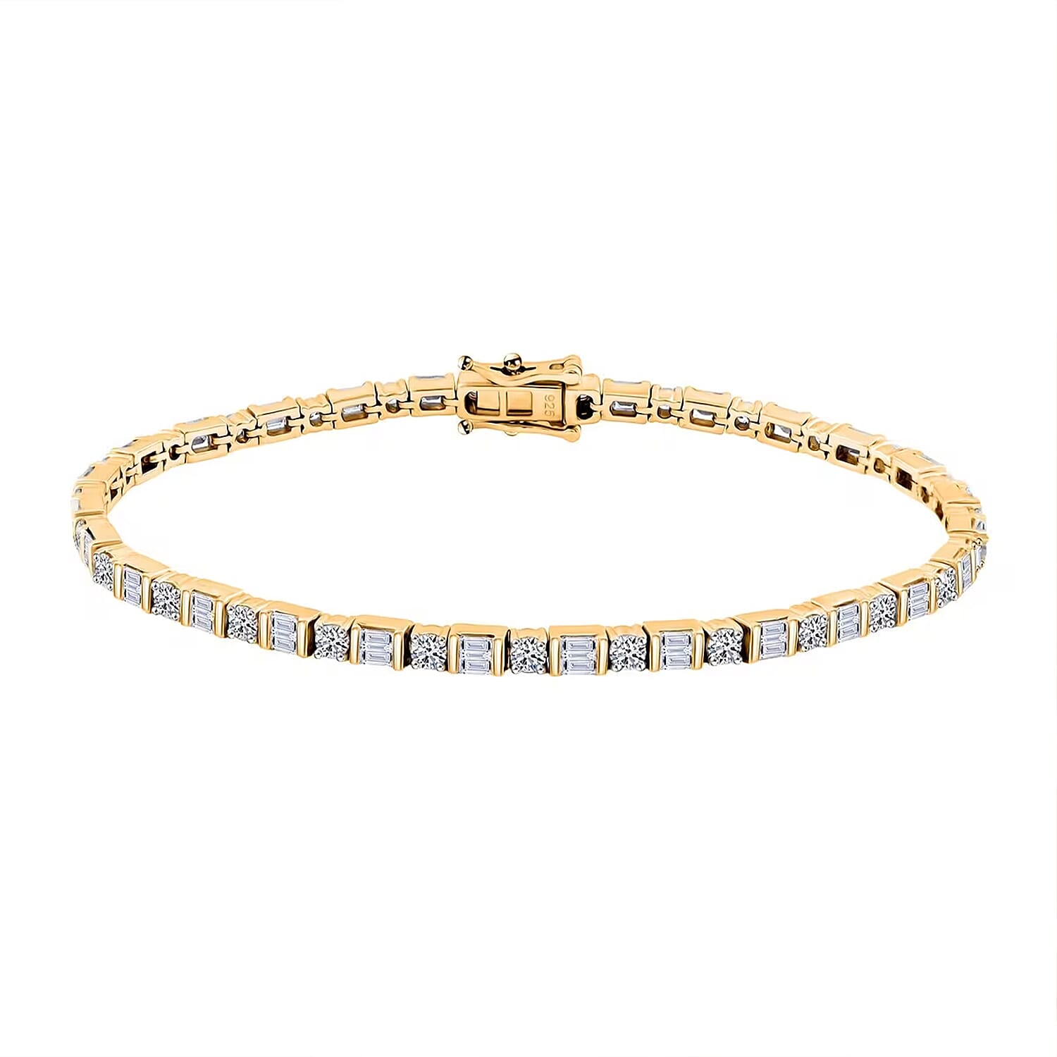 Luxuriant Lab Grown Diamond 3.00 ctw Tennis Bracelet in 14K Yellow Gold Over Sterling Silver (7.25 In)
