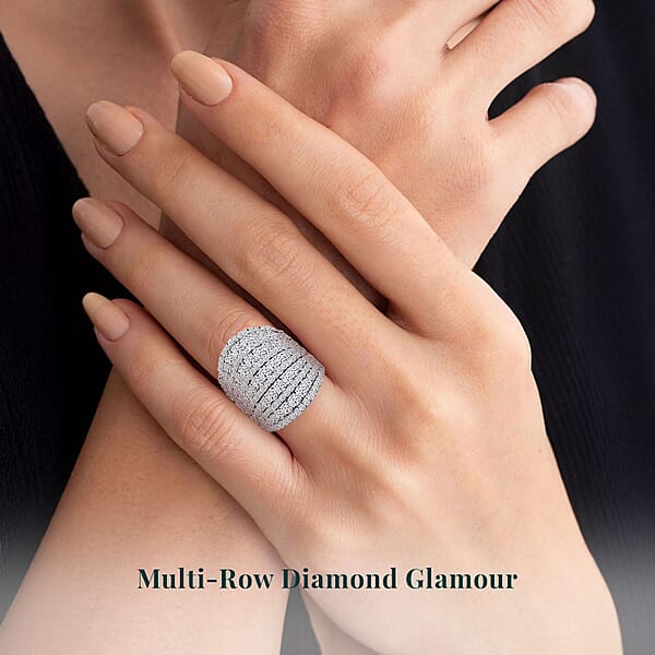 Luxuriant Lab Grown Diamond 4.00 Ctw Ring In 10K White Gold 7.75 Grams