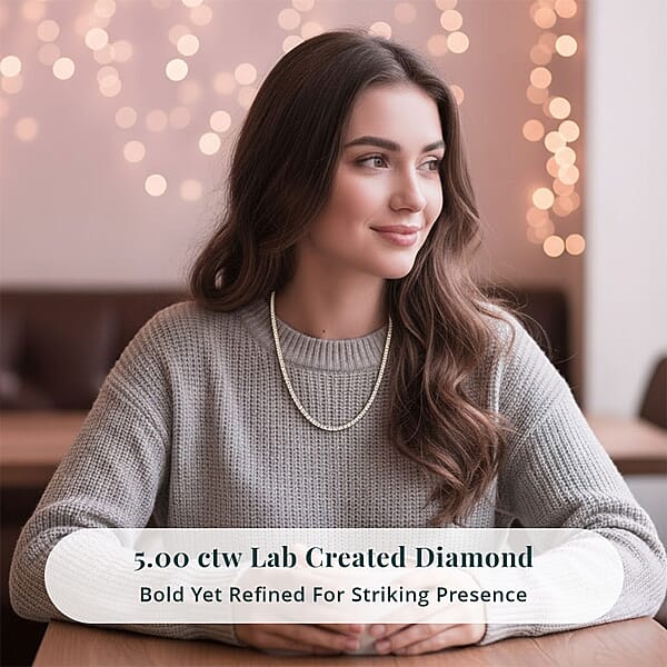 Luxuriant Lab Grown Diamond 5.00 Ctw Necklace In 14K Yellow Gold 18 Inches 12.54 Grams